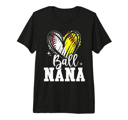 Ball Nana Grandma Softball Baseball T-Shirt - Trendy Graphic for Adults - T-Shirt, Sweatshirt, Hoodie