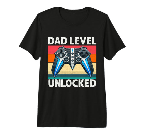 Dad Level Unlocked Controller Papa T-Shirt - Fun Novelty Design Men Women - T-Shirt, Sweatshirt, Hoodie