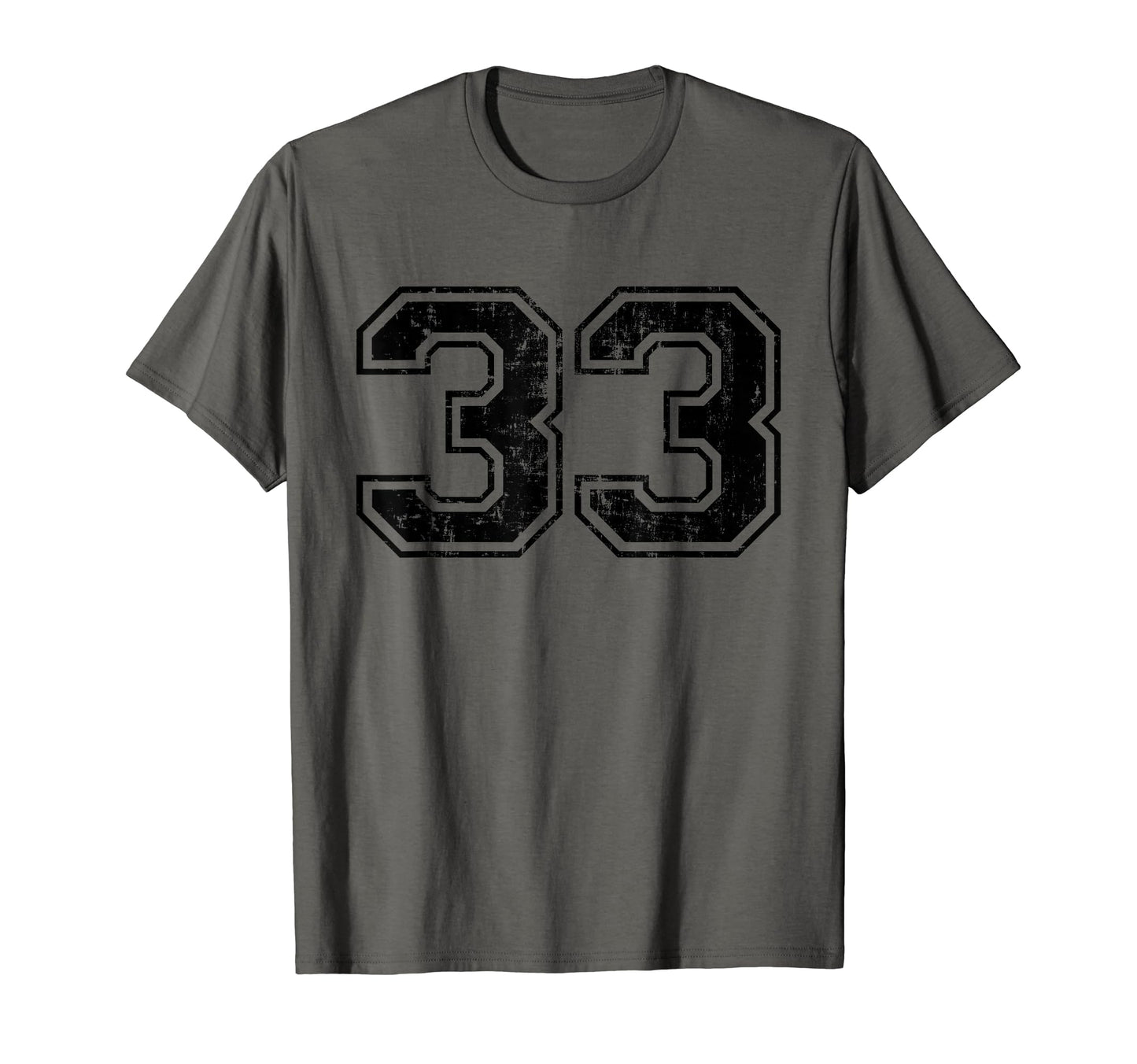 Number 33 Varsity Distressed Sport Team T-Shirt - Unique Graphic Men Women - T-Shirt, Sweatshirt, Hoodie