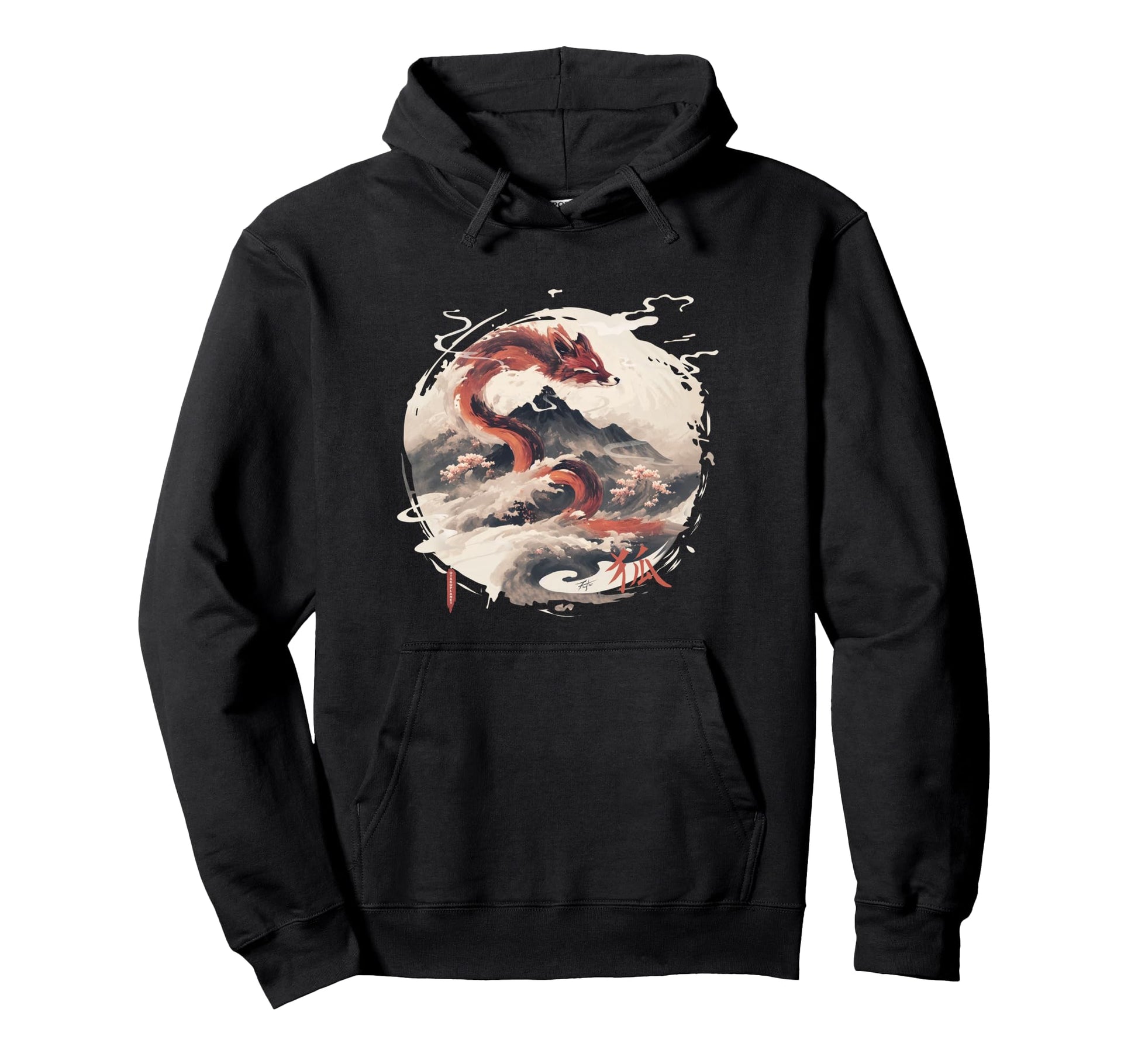 Japanese Kitsune Aesthetic Harajuku Hoodie - Custom Art Print Men Women - T-Shirt, Sweatshirt, Hoodie