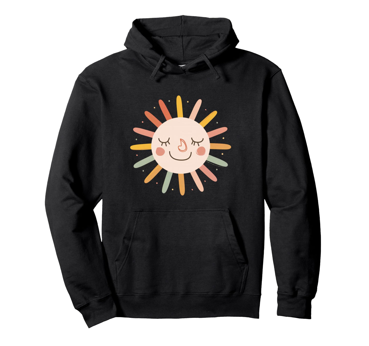 Sun 70S Rainbow Art Boho Boho Sun Hoodie - Novelty Apparel for Adults - T-Shirt, Sweatshirt, Hoodie