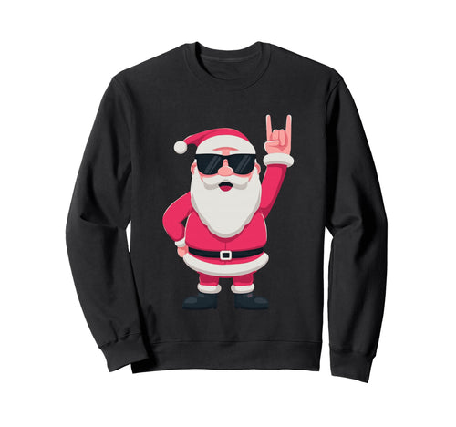 Santa Rock Funny Winter Sweatshirt - Fun Novelty Design for Adults - T-Shirt, Sweatshirt, Hoodie