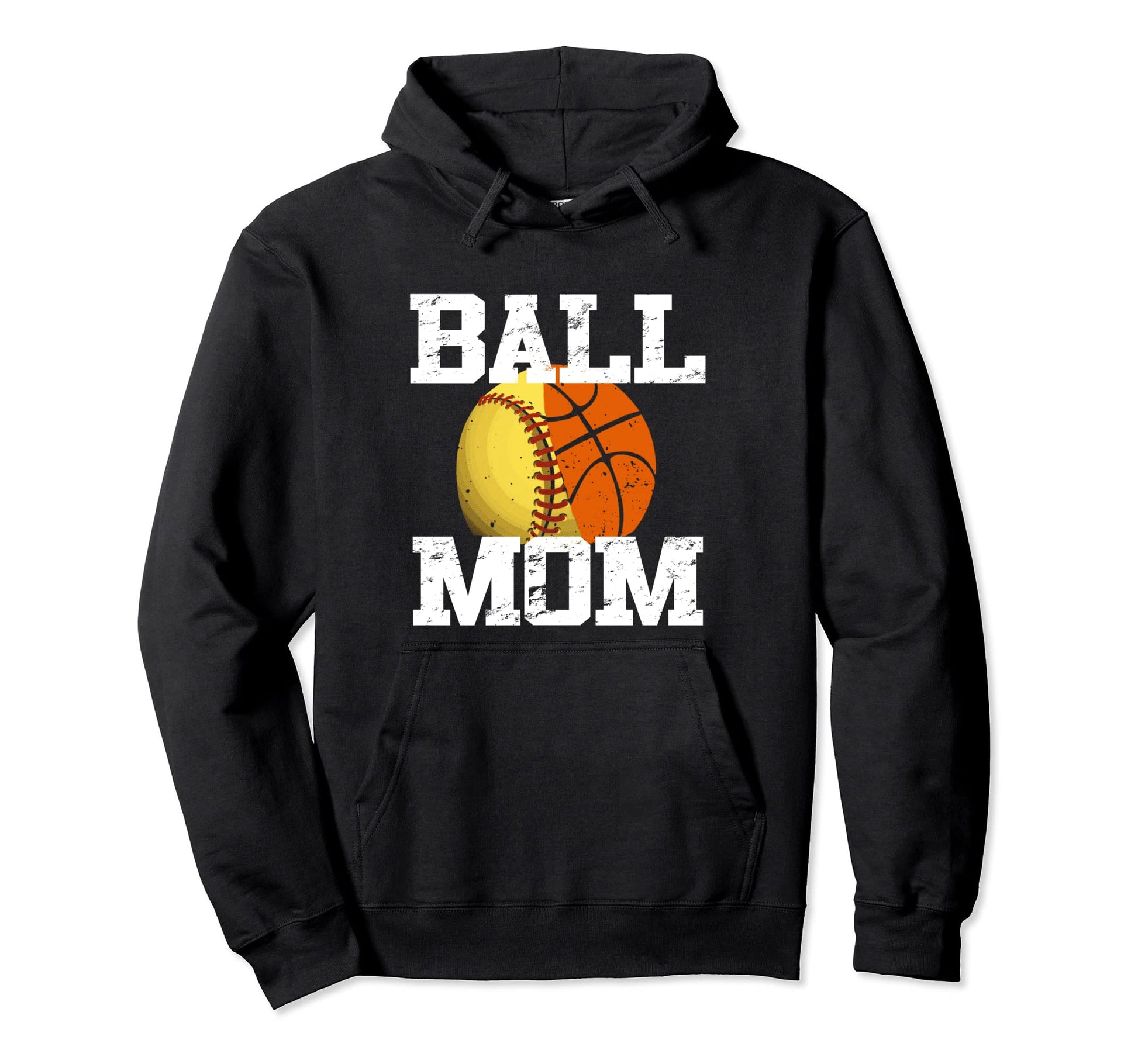 Softball Basketball Funny Mom Hoodie - Fun Novelty Design Men Women - T-Shirt, Sweatshirt, Hoodie