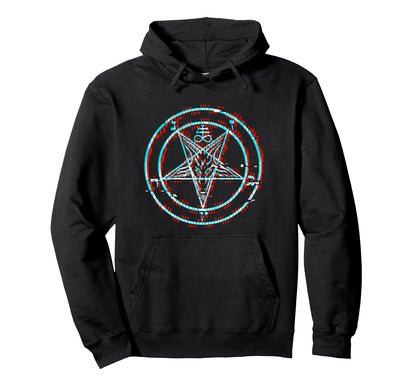 Satanic Pentagram Baphomet Vaporwave Hoodie - Fun Novelty Design Men Women - T-Shirt, Sweatshirt, Hoodie