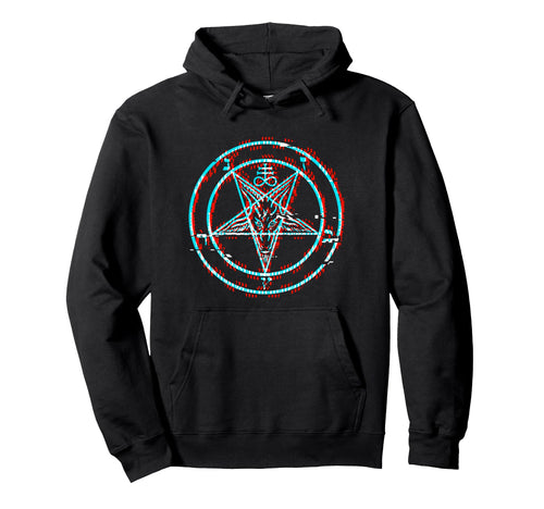 Satanic Pentagram Baphomet Vaporwave Hoodie - Fun Novelty Design Men Women - T-Shirt, Sweatshirt, Hoodie