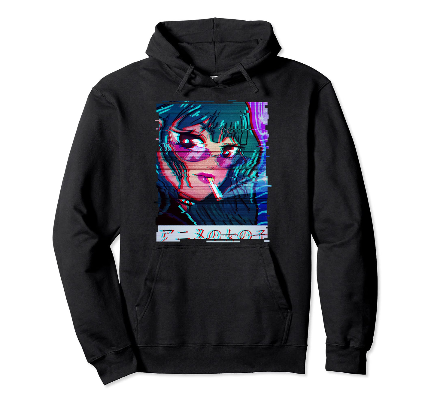 Aesthetic Vaporwave Japanese Glitch Hoodie - Aesthetic Graphic Men Women - T-Shirt, Sweatshirt, Hoodie