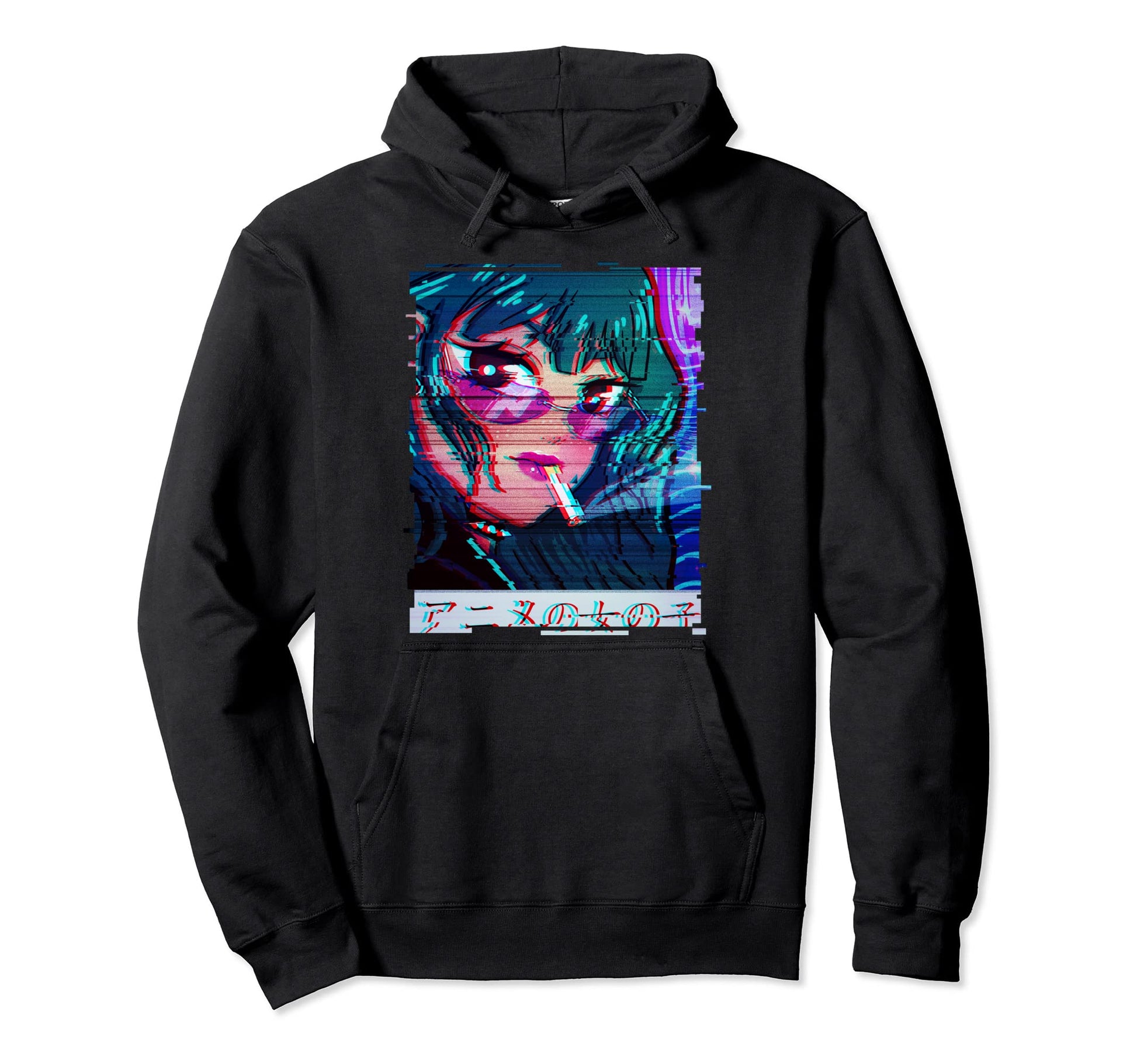 Aesthetic Vaporwave Japanese Glitch Hoodie - Aesthetic Graphic Men Women - T-Shirt, Sweatshirt, Hoodie
