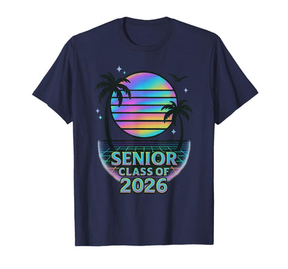 Senior Class 2026 Sunset Vaporwave T-Shirt - Aesthetic Graphic Men Women - T-Shirt, Sweatshirt, Hoodie