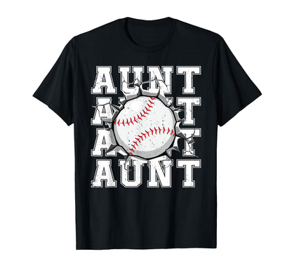 Baseball Aunt Cracked Wall Family T-Shirt - Novelty Apparel Men Women - T-Shirt, Sweatshirt, Hoodie