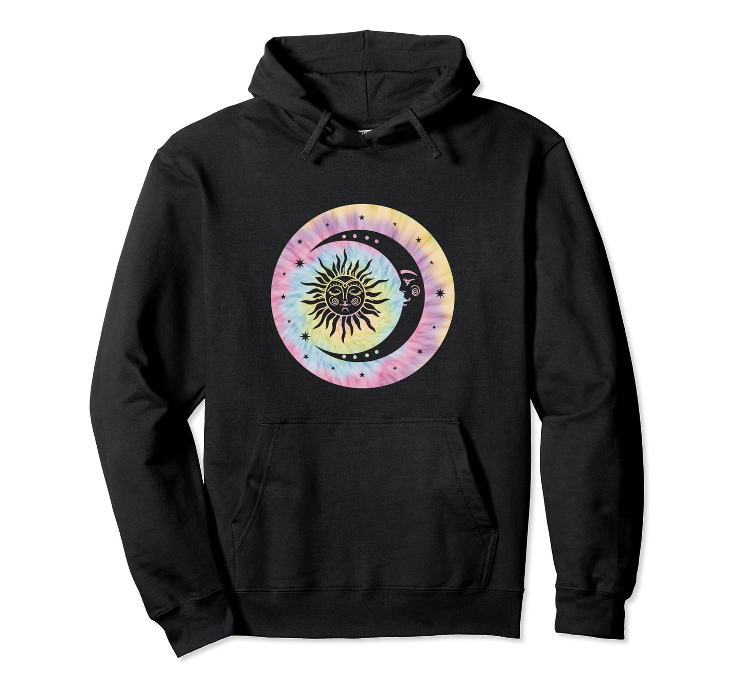 Boho Tie Dye Hippie Moon Sun Stars Hoodie - Novelty Apparel Men Women - T-Shirt, Sweatshirt, Hoodie