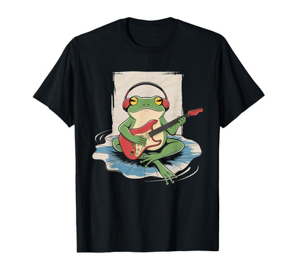 Frog Guitar Rock Music Kawaii T-Shirt - Custom Art Print for Adults - T-Shirt, Sweatshirt, Hoodie