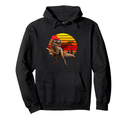 Jurassic T Rex Baseball World Funny Hoodie - Streetwear Style for Adults - T-Shirt, Sweatshirt, Hoodie