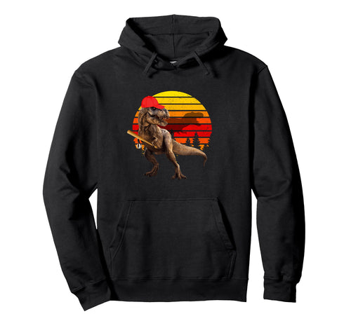 Jurassic T Rex Baseball World Funny Hoodie - Streetwear Style for Adults - T-Shirt, Sweatshirt, Hoodie