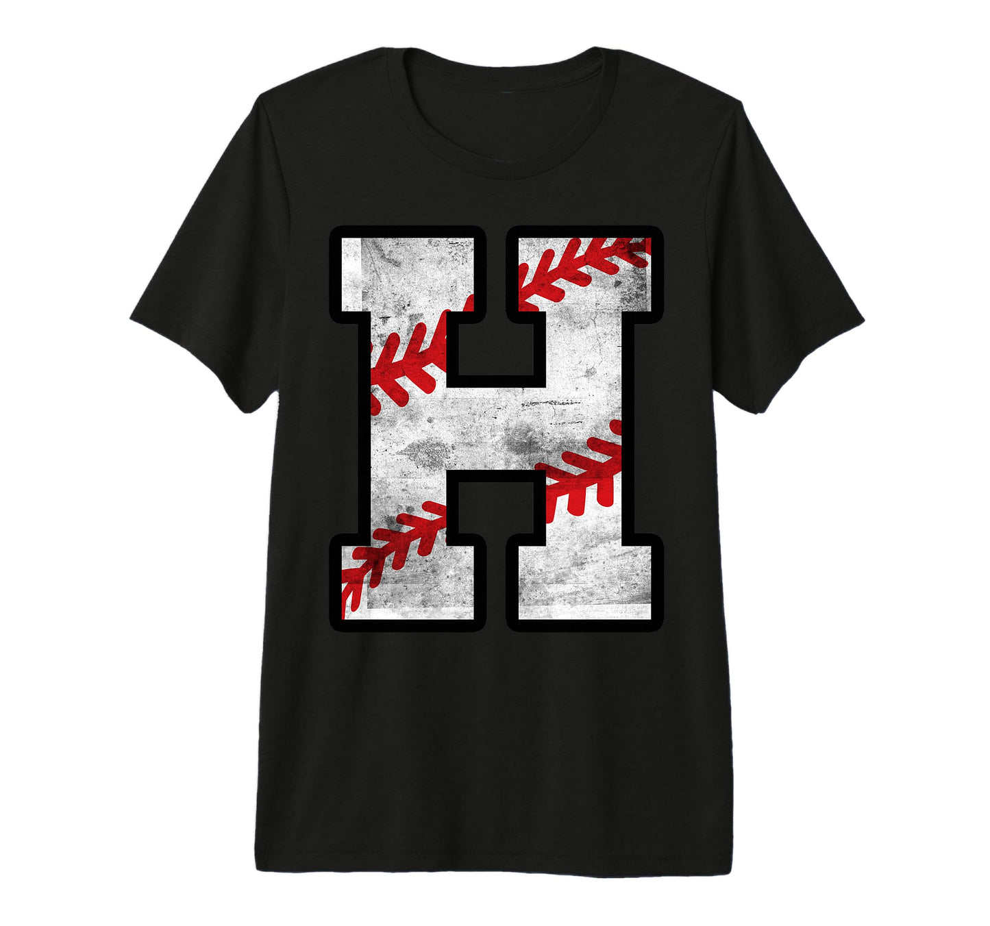 Distressed Baseball Letter H Tri Blend T-Shirt - Minimalist Print Unisex - T-Shirt, Sweatshirt, Hoodie
