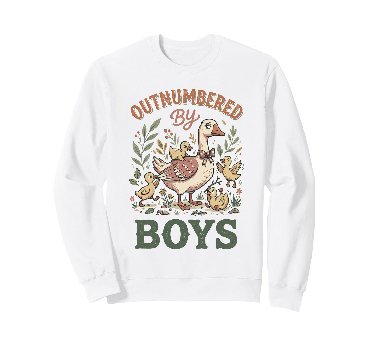 Mothers Day Outnumbered Funny Goose Mom Sweatshirt - Unique Graphic Unisex - T-Shirt, Sweatshirt, Hoodie