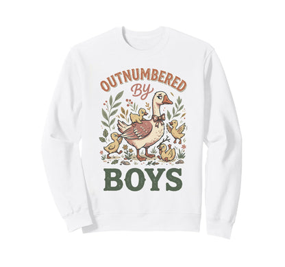 Mothers Day Outnumbered Funny Goose Mom Sweatshirt - Unique Graphic Unisex - T-Shirt, Sweatshirt, Hoodie