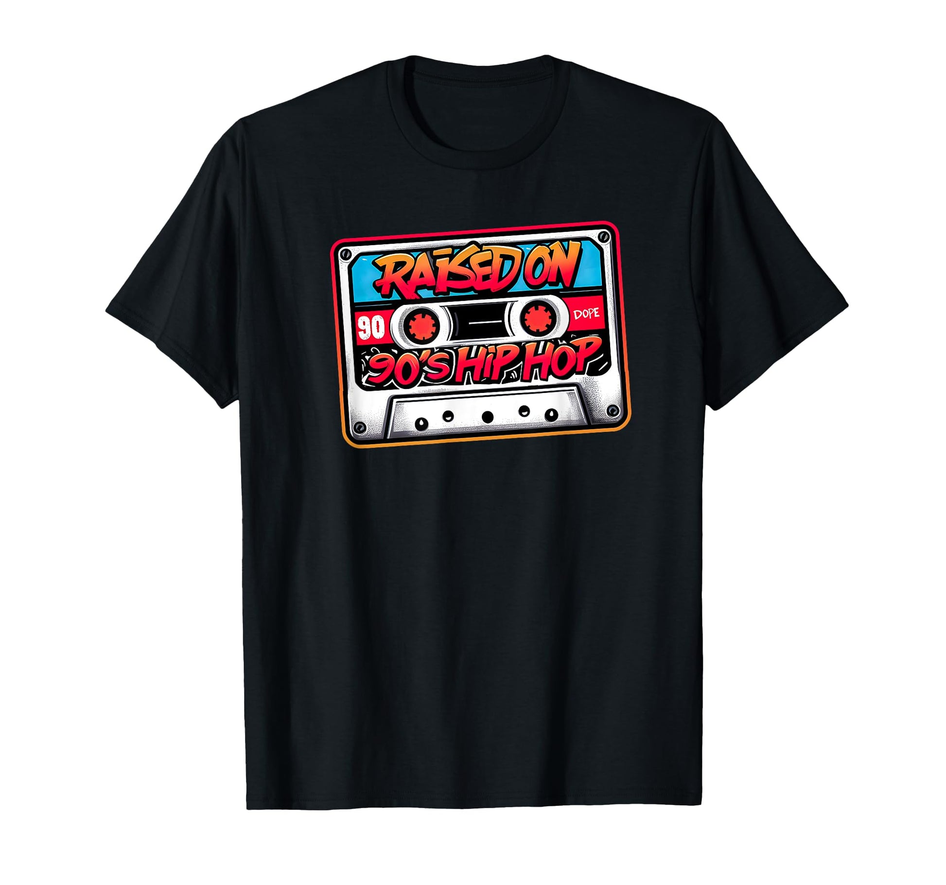 Raised 90S Hip Hop Old School Cassette T-Shirt - Aesthetic Graphic Unisex - T-Shirt, Sweatshirt, Hoodie