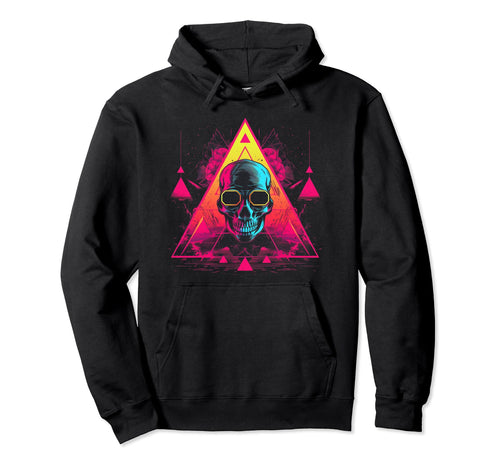 Skull Vaporwave Retrowave Aesthetic Hoodie - Aesthetic Graphic Unisex - T-Shirt, Sweatshirt, Hoodie