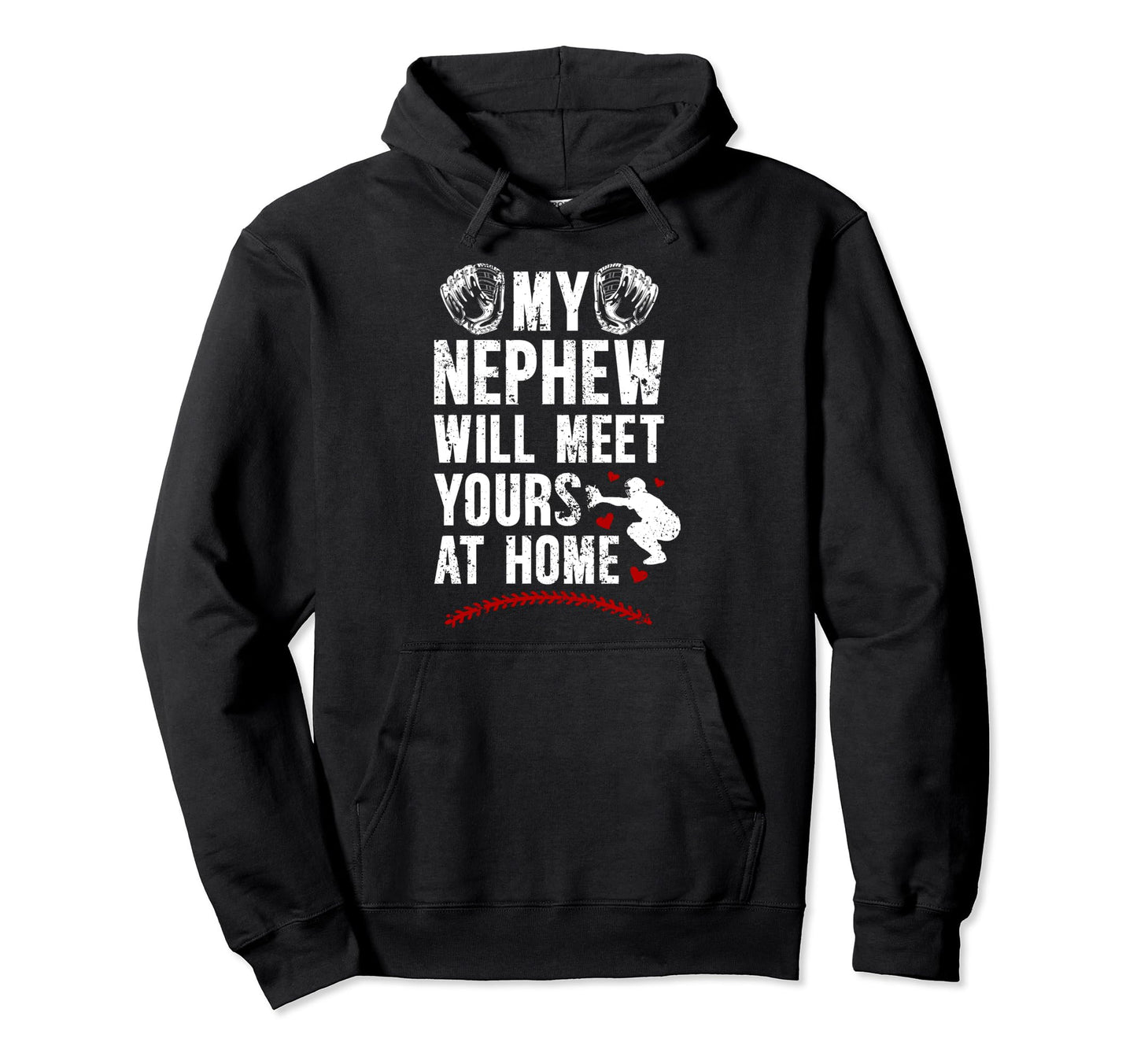 Home Baseball Catcher Aunt Baseball Hoodie - Graphic Print for Adults - T-Shirt, Sweatshirt, Hoodie