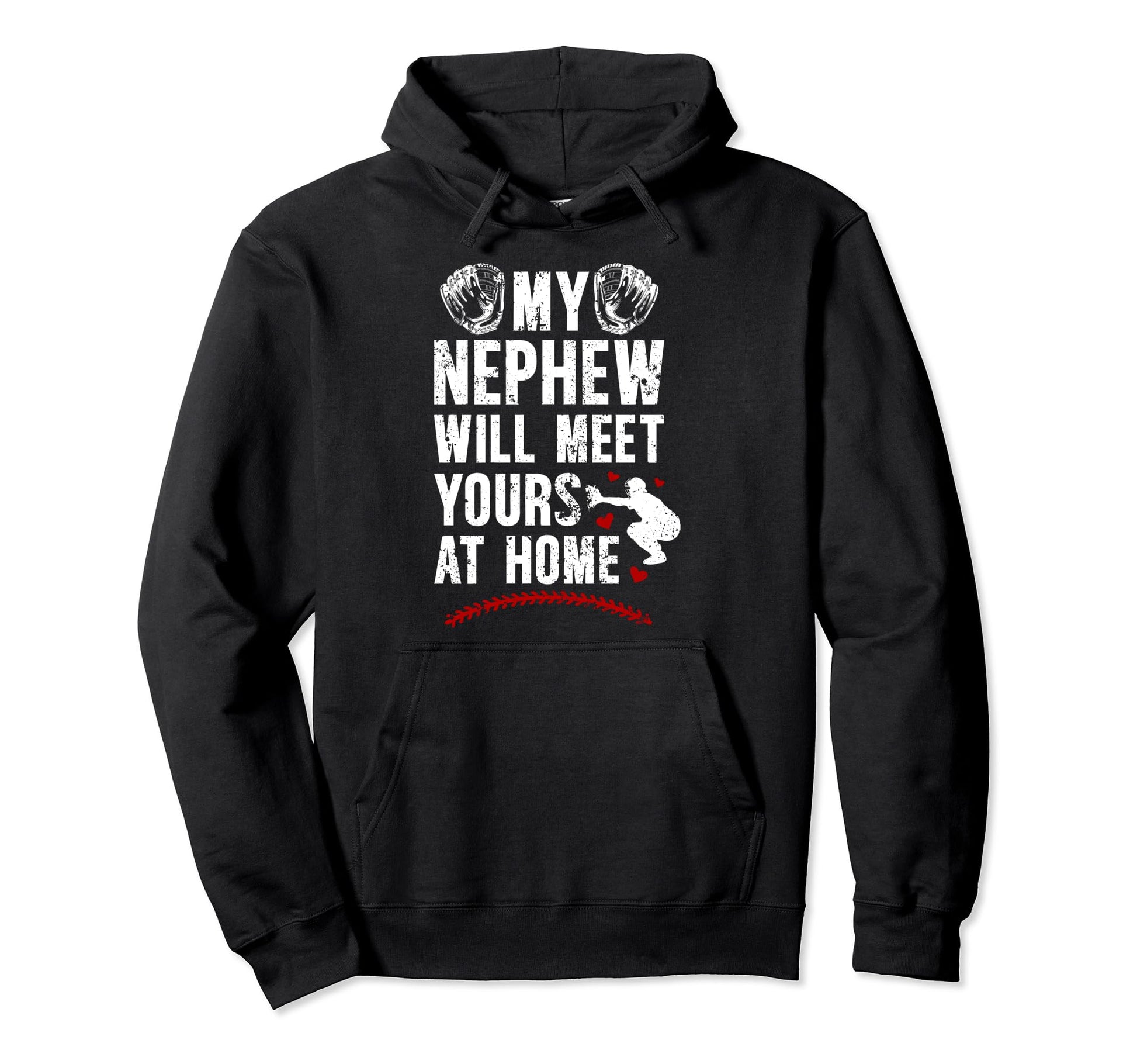 Home Baseball Catcher Aunt Baseball Hoodie - Graphic Print for Adults - T-Shirt, Sweatshirt, Hoodie