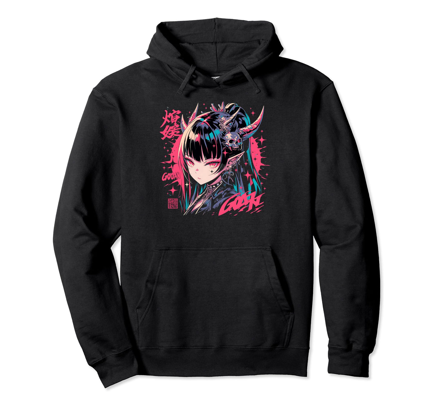 Goth Grunge Demon Anime Waifu Horror Alt Hoodie - Minimalist Print Unisex - T-Shirt, Sweatshirt, Hoodie