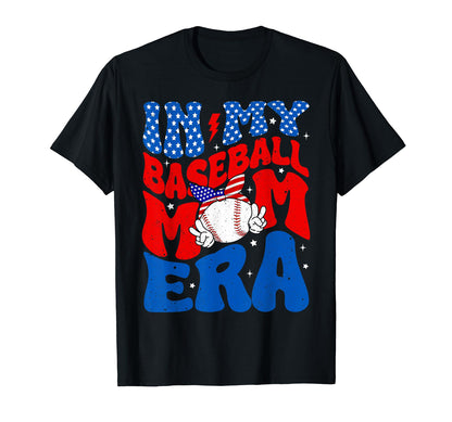 My Baseball Mom Era Groovy Baseball T-Shirt - Graphic Print for Adults - T-Shirt, Sweatshirt, Hoodie