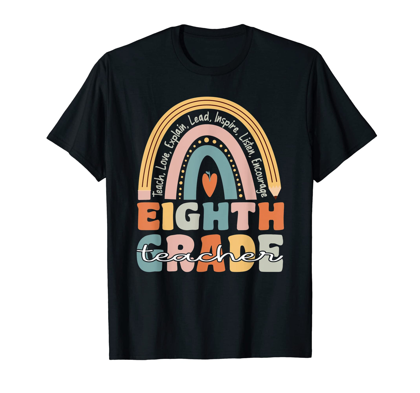 Eighth Grade Teacher Groovy Teacher T-Shirt - Casual Everyday Wear Unisex - T-Shirt, Sweatshirt, Hoodie