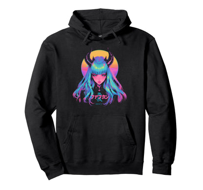 Goth Grunge Demon Anime Waifu Horror Alt Hoodie - Custom Art Print Unisex - T-Shirt, Sweatshirt, Hoodie