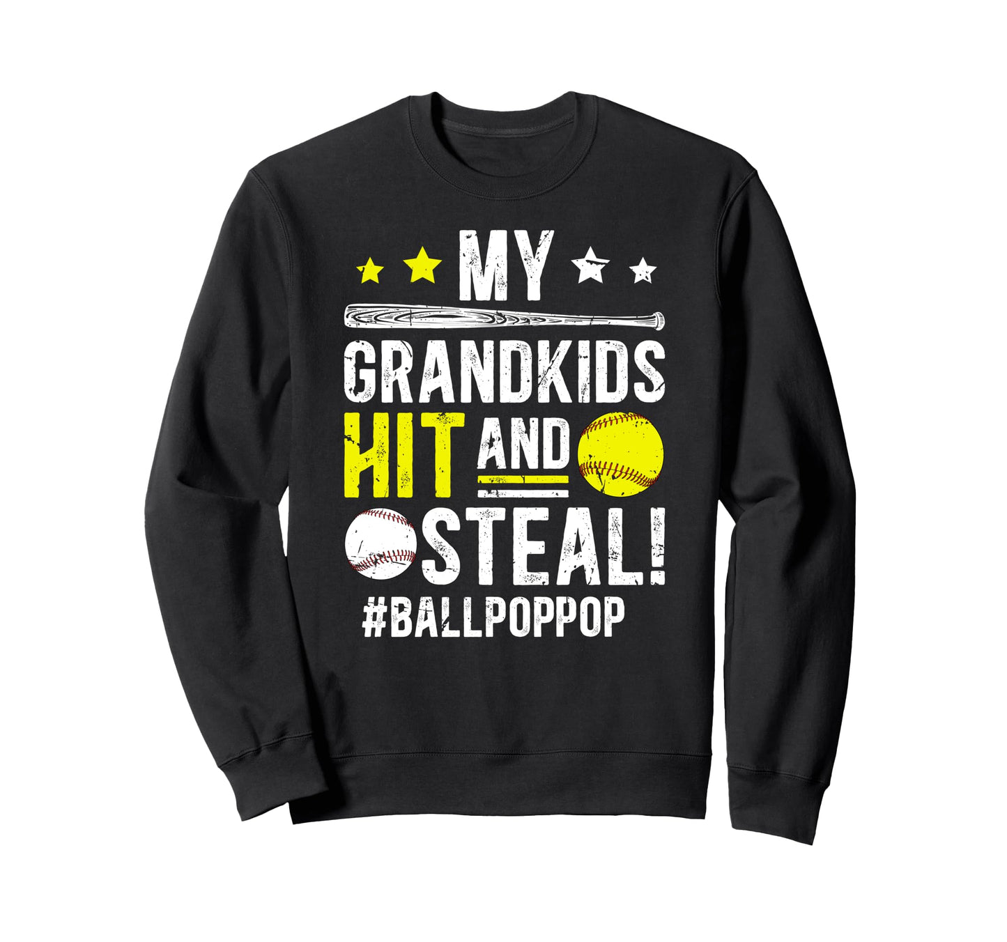 Ball Pop Pop Baseball Softball Pop Sweatshirt - Minimalist Print Men Women - T-Shirt, Sweatshirt, Hoodie