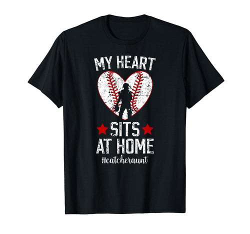 My Heart Sits Home Baseball Catcher T-Shirt - Minimalist Print for Adults - T-Shirt, Sweatshirt, Hoodie