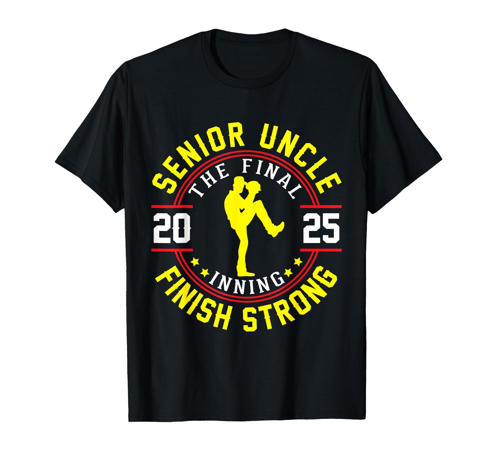 Baseball Player Senior Uncle 2025 T-Shirt - Custom Art Print Men Women - T-Shirt, Sweatshirt, Hoodie