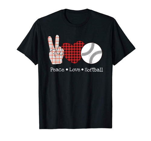 Peace Love Softball T-Shirt - Custom Art Print for Adults - T-Shirt, Sweatshirt, Hoodie