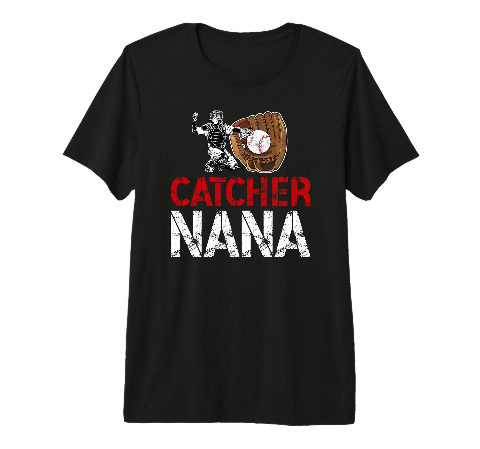 Baseball Catcher Nana Grandma Nana T-Shirt - Aesthetic Graphic for Adults - T-Shirt, Sweatshirt, Hoodie