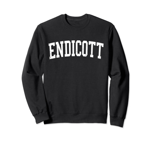 Endicott Ny Distressed White Sweatshirt - Minimalist Print Men Women - T-Shirt, Sweatshirt, Hoodie