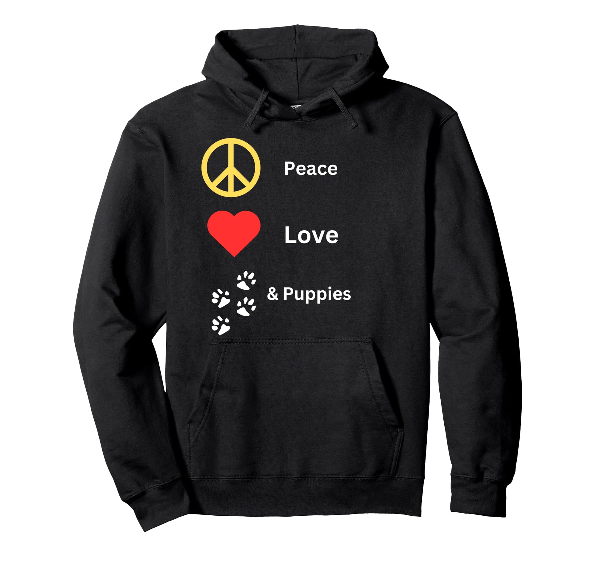 Dog Mom Peace Love And Puppies Hoodie - Streetwear Style for Adults - T-Shirt, Sweatshirt, Hoodie