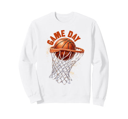 Game Day Vibes Basketball Lover Sweatshirt - Fun Novelty Design Men Women - T-Shirt, Sweatshirt, Hoodie