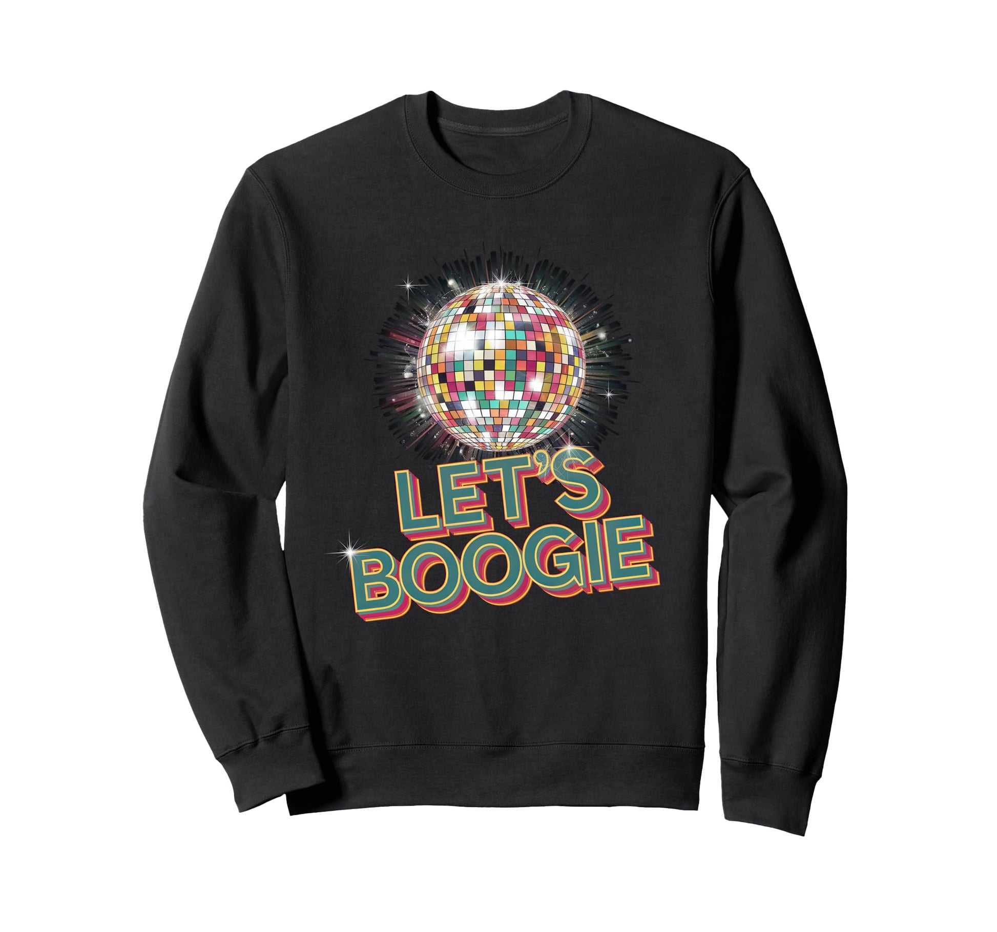 Disco Ball Lets Boogie Fever Sweatshirt - Aesthetic Graphic Unisex - T-Shirt, Sweatshirt, Hoodie