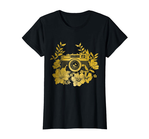 Photographer Camera Flowers Photography T-Shirt - Unique Graphic for Adults - T-Shirt, Sweatshirt, Hoodie