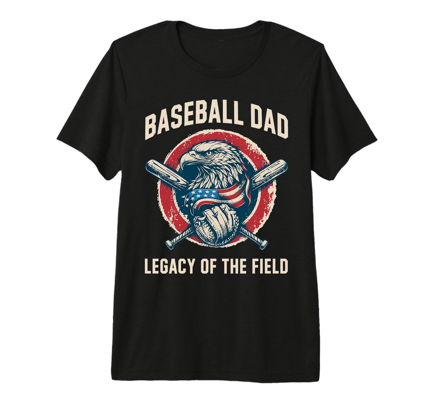 Baseball Fathers Day Baseball Dad Tri Blend T-Shirt - Graphic Print Unisex - T-Shirt, Sweatshirt, Hoodie