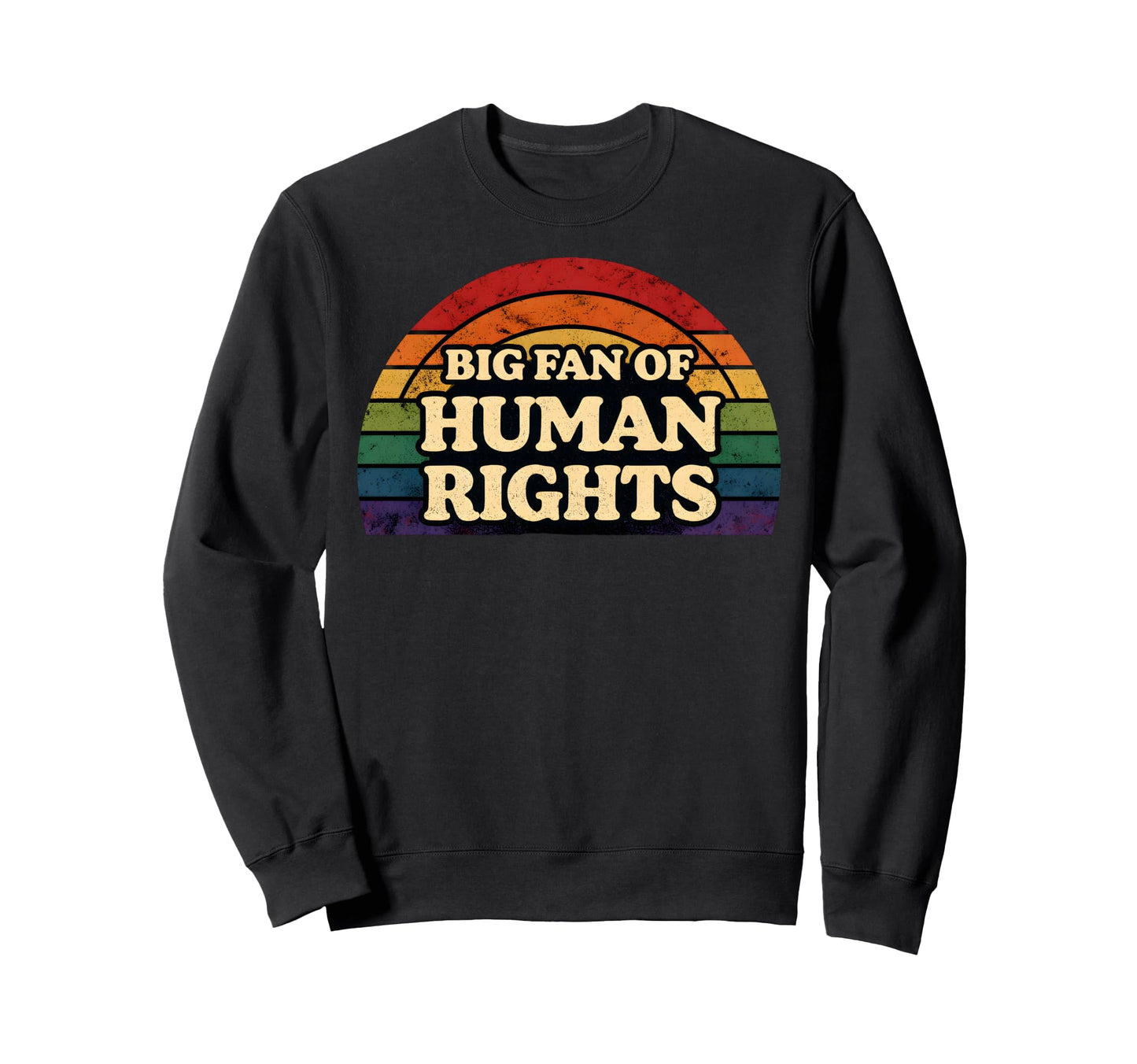 Big Fan Human Rights Rainbow Equality Sweatshirt - Novelty Apparel Unisex - T-Shirt, Sweatshirt, Hoodie