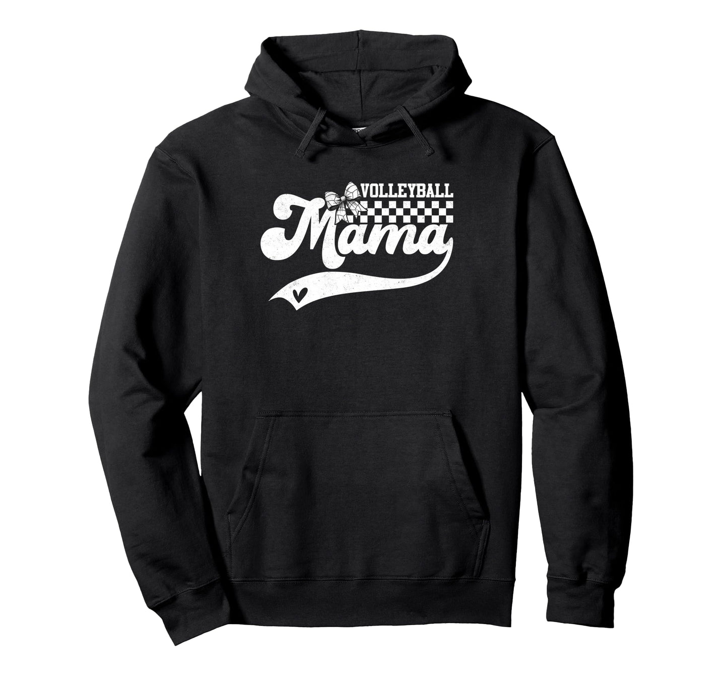 Groovy Volleyball Mama Coquette Bow Hoodie - Minimalist Print for Adults - T-Shirt, Sweatshirt, Hoodie