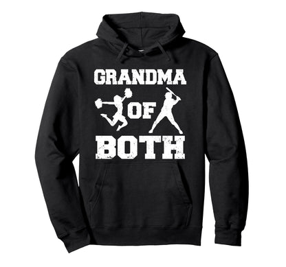 Grandma Both Funny Baseball And Cheer Hoodie - Custom Art Print Men Women - T-Shirt, Sweatshirt, Hoodie