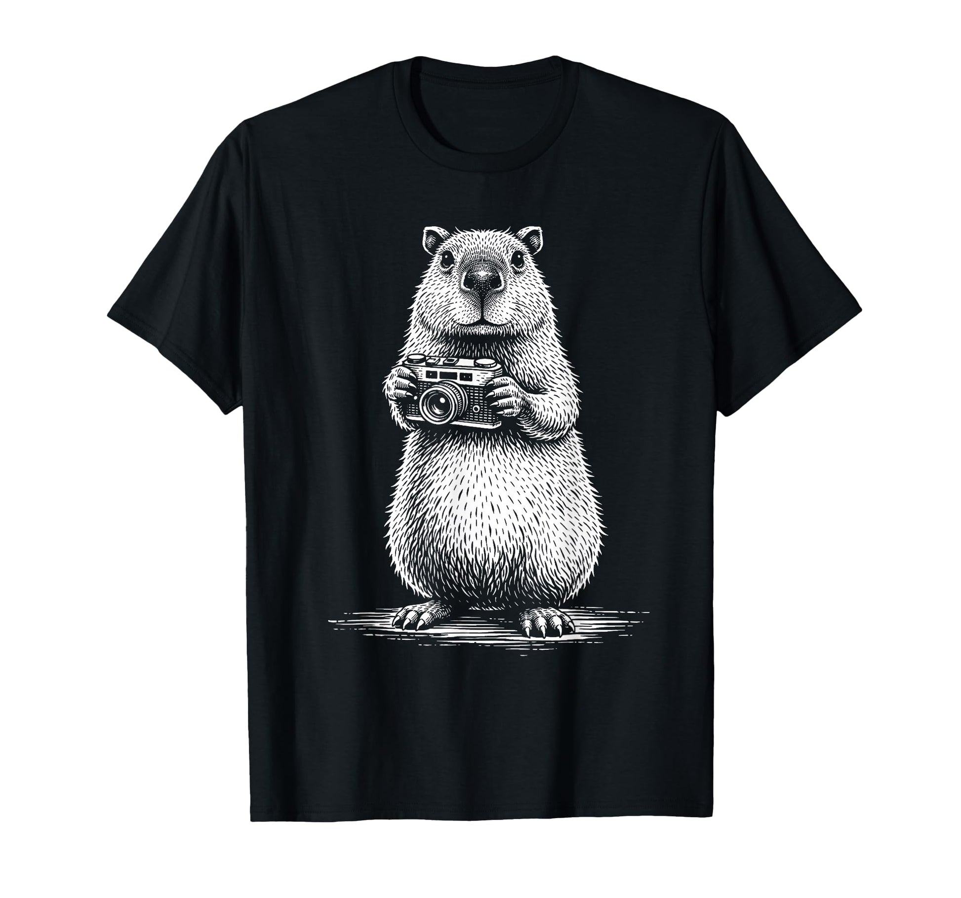 Photographer Capybara Camera Funny T-Shirt - Novelty Apparel Men Women - T-Shirt, Sweatshirt, Hoodie