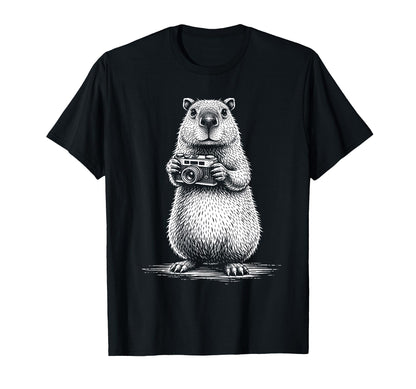 Photographer Capybara Camera Funny T-Shirt - Novelty Apparel Men Women - T-Shirt, Sweatshirt, Hoodie