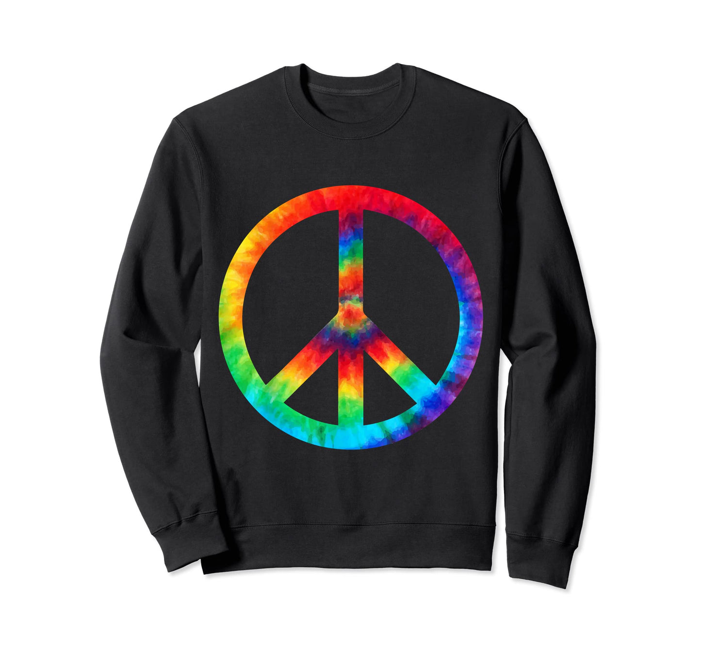 Hippie Tie Dye Peace Sign Love Sweatshirt - Streetwear Style for Adults - T-Shirt, Sweatshirt, Hoodie