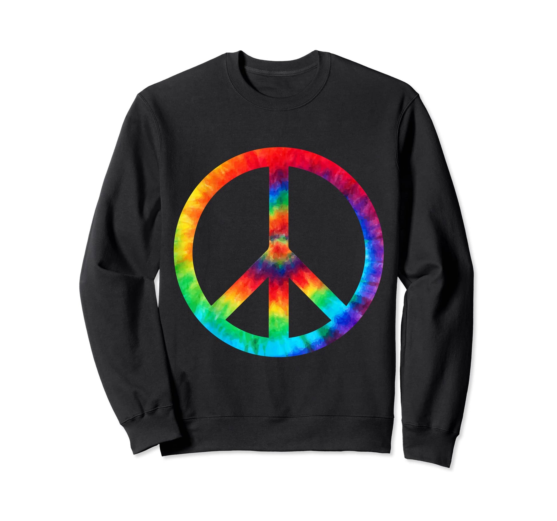 Hippie Tie Dye Peace Sign Love Sweatshirt - Streetwear Style for Adults - T-Shirt, Sweatshirt, Hoodie