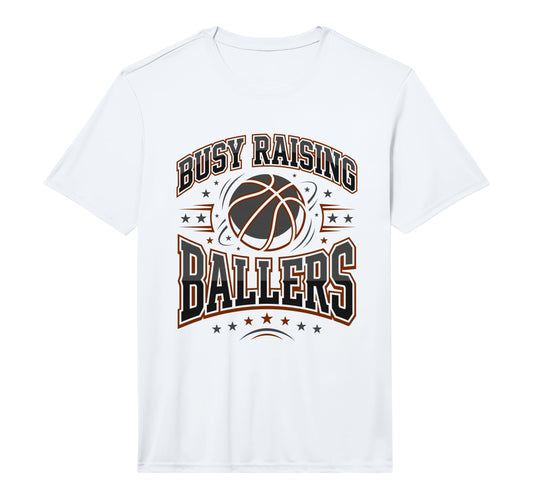 Mens Busy Raising Ballers Basketball T-Shirt - Custom Art Print Men Women - T-Shirt, Sweatshirt, Hoodie