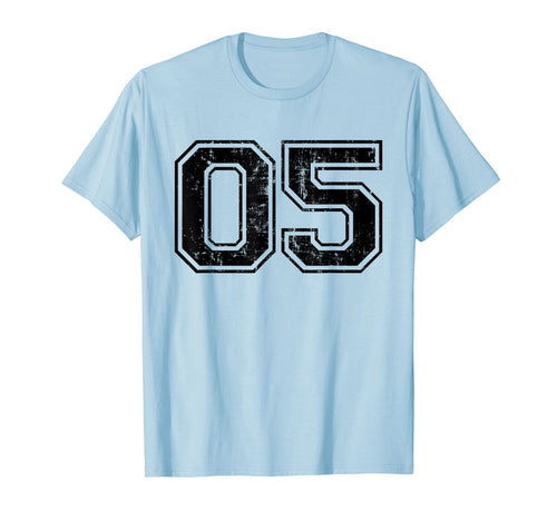 Number 05 Five Varsity Distressed Sport T-Shirt - Minimalist Print Unisex - T-Shirt, Sweatshirt, Hoodie