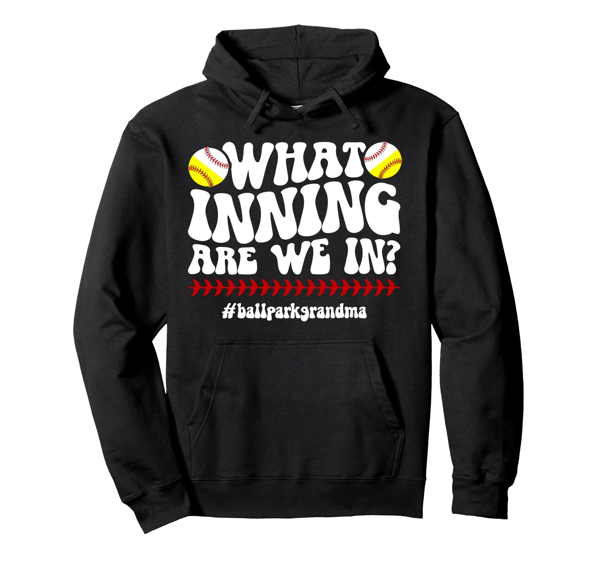 Ballpark Grandma Groovy Softball Hoodie - Custom Art Print Men Women - T-Shirt, Sweatshirt, Hoodie