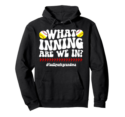 Ballpark Grandma Groovy Softball Hoodie - Custom Art Print Men Women - T-Shirt, Sweatshirt, Hoodie
